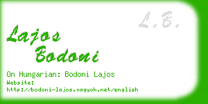 lajos bodoni business card